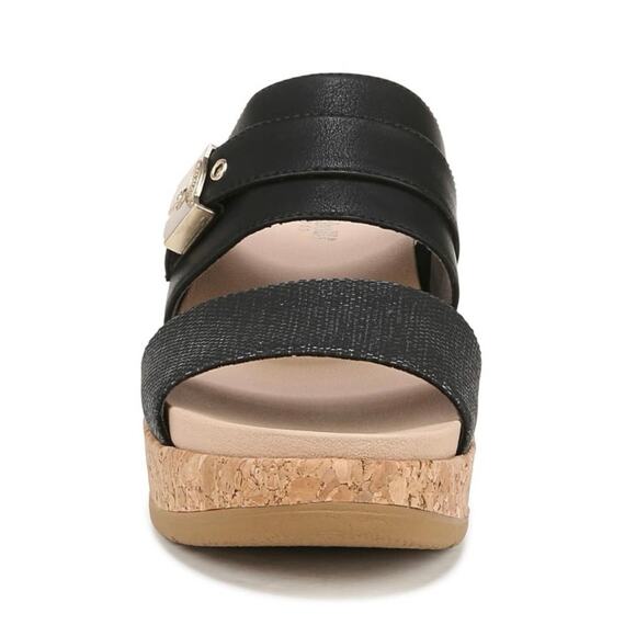 Dr. Scholl’s Cali Vibe Black Cork Wedge Sandals Women’s Size 8.5 Summer Style - Picture 2 of 16